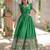 Green color printed dola silk women's gown