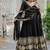 Black color sequins multi embroidered georgette gown with dupatta