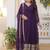 Purple color multi sequins embroidered work georgette gown with dupatta