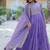 Purple color  sequins  embroidered work georgette gown with dupatta