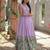 Purple color printed dola silk women's gown