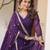 Purple color multi sequins embroidered work georgette gown with dupatta