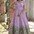 Purple color printed dola silk women's gown
