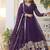 Purple color multi sequins embroidered work georgette gown with dupatta