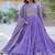 Purple color  sequins  embroidered work georgette gown with dupatta
