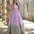 Purple color printed dola silk women's gown