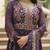 Onion color sequins embroidered faux georgette gown sharara with dupatta