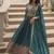 Rama color sequins embroidered faux georgette gown sharara with dupatta