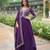 Purple color multi sequins & zari embroidered work georgette gown with dupatta