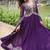 Purple color multi sequins & zari embroidered work georgette gown with dupatta