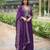 Purple color multi sequins & zari embroidered work georgette gown with dupatta