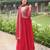 Red color multi sequins & zari embroidered work georgette gown with dupatta