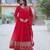 Red color multi sequins  embroidered work georgette gown with dupatta