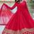 Red color multi sequins  embroidered work georgette gown with dupatta