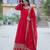 Red color multi sequins  embroidered work georgette gown with dupatta