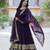 Wine color multi sequins  embroidered work georgette gown with dupatta