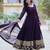 Wine color multi sequins  embroidered work georgette gown with dupatta