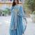 Sky blue color  sequins  embroidered work georgette gown with dupatta