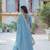 Sky blue color  sequins  embroidered work georgette gown with dupatta