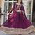 Wine color sequins  embroidered work georgette gown with dupatta