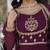 Wine color sequins  embroidered work georgette gown with dupatta