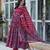 Maroon color pure cotton prinred gown pant dupatta