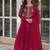 Pink color embroidered work georgette gown with dupatta