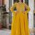Yellow color embroidered work georgette gown with dupatta