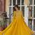 Yellow color embroidered work georgette gown with dupatta
