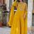 Yellow color embroidered work georgette gown with dupatta