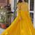 Yellow color embroidered work georgette gown with dupatta