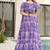 Purple color faux georgette printed flair gown