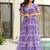 Purple color faux georgette printed flair gown