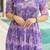 Purple color faux georgette printed flair gown