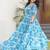 Sky-blue color faux georgette printed flair gown