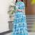Sky-blue color faux georgette printed flair gown