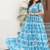 Sky-blue color faux georgette printed flair gown