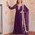 Purple color zari sequins embroidered georgette gown dupatta