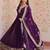 Purple color zari sequins embroidered georgette gown dupatta