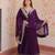 Purple color zari sequins embroidered georgette gown dupatta