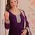 Purple color zari sequins embroidered georgette gown dupatta