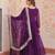 Purple color zari sequins embroidered georgette gown dupatta