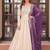 Purple color embroidered cosmos weaving jacquard gown dupatta