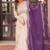 Purple color embroidered cosmos weaving jacquard gown dupatta