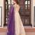 Purple color embroidered cosmos weaving jacquard gown dupatta
