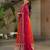 Pink color zari sequins embroidered georgette gown dupatta