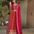 Pink color zari sequins embroidered georgette gown dupatta