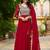 Maroon color multi thread sequins embroidered georgette gown dupatta