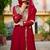 Maroon color multi thread sequins embroidered georgette gown dupatta