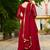 Maroon color multi thread sequins embroidered georgette gown dupatta